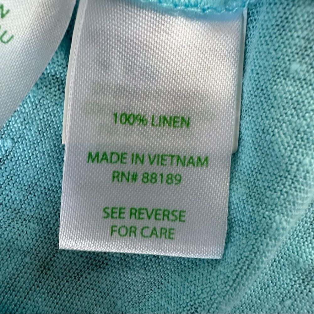 Lilly Pulitzer 100% Linen Mindy Tunic Top Turquoise Women’s Small Beach - Picture 6 of 9